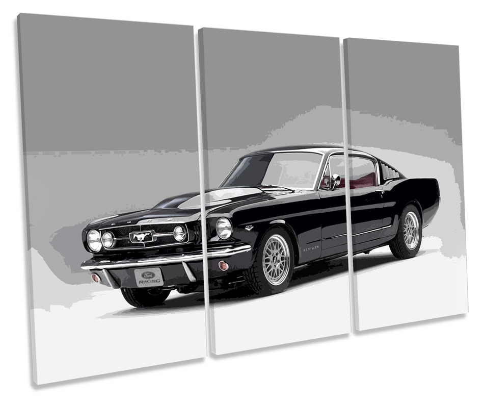Ford Mustang Shelby Car TREBLE CANVAS WALL ART Box Framed Picture