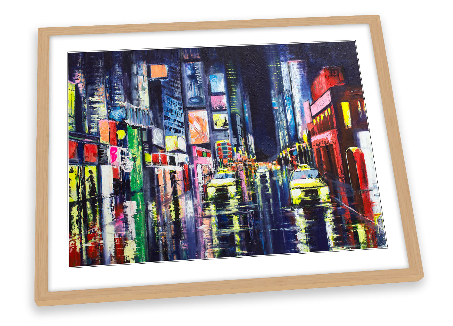 Time Square New York City Picture Poster Colourful Scenic Art Framed Print 