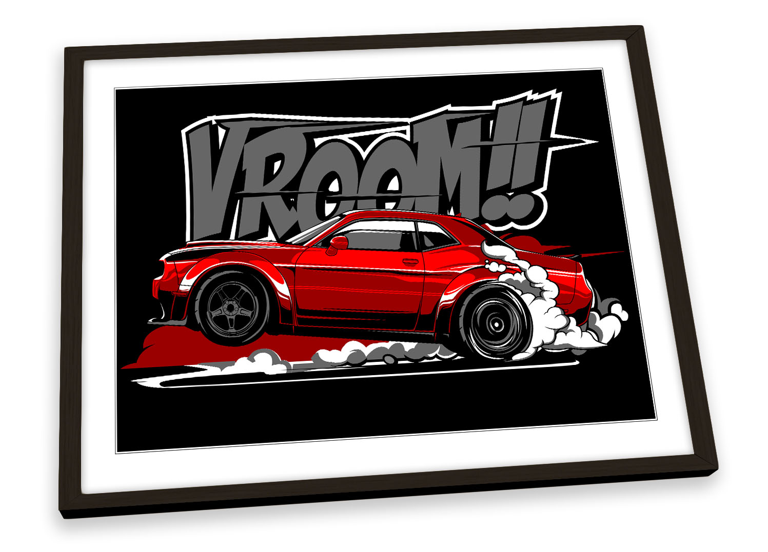 Vroom Muscle Car FRAMED ART PRINT Picture Poster Artwork | eBay